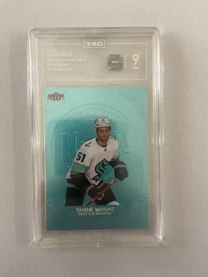 2022 Fleer Ultra Medallions Sapphire Blue /25 Shane Wright #M4 TAG 9 #1805 - Image 1 of 2