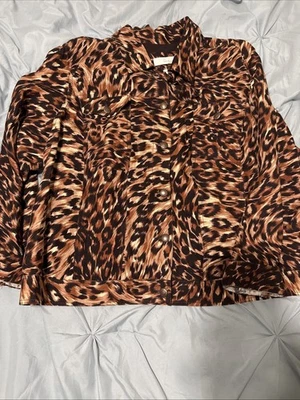 Lucy & Laurel  Women's Linen Leopard Jacket Sz 3x - Image 1 of 4