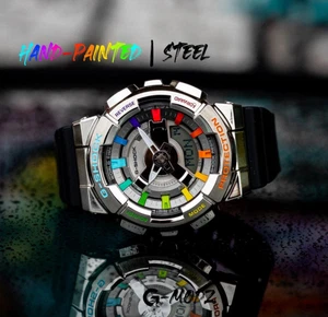 Hand-Painted G-Shock GM-S110 Steel Rainbow | Custom Casio Mod | Unique CasiOak W - Picture 1 of 5