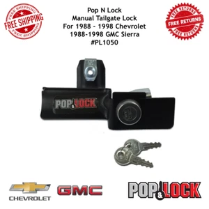 Pop N Lock Manual Tailgate Lock Black For 88-98 Chevy Silverado GMC Sierra - Picture 1 of 5