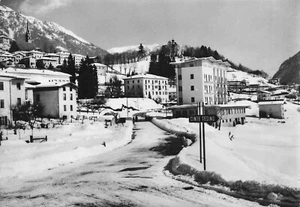 24-87C) CARTOLINA PIEVE TESINO ALBERGO MIRAMONTI CARTELLO STRADALE CINTE TESINO - Bild 1 von 2