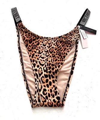 Victoria's Secret Nwt Swim Bikini Bottom Leopard Shine Strap Sexy Brazilian - Image 1 of 2