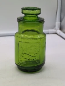 Wheaton smaragdgrünes Apothekerglas Fisch und Taube im Herzen. - Bild 1 von 8
