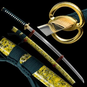 Musashi Katana Real Battle japanisches Samurai-Schwert voller scharfe Messer grün - Bild 1 von 10