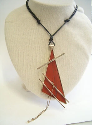 Ciondolo in ARGENTO 925 con DIASPRO naturale - pendente pietra dura girocollo - Immagine 1 di 4