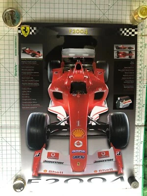 Formula 1 39.5”x27” F2004 Tech. Ferrari Laminated Scandecor Poster Schumacher - Image 1 of 4