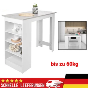 Bartisch Bartheke Tresentisch Küchentheke Stehtisch Küchentisch mit Regalfläche - Bild 1 von 13