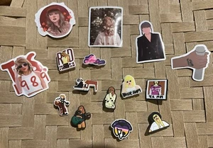 10pc Taylor Swift Theme Croc Charms RED 1989 T S Croc Charms Croc Shoe Stickers - Picture 1 of 2