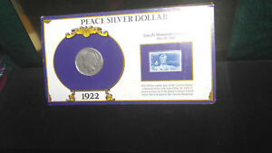 SILVER DOLLARS AND LINCOLN MEMORIAL STAMP HISTORY USA WITH 1922,23,26S