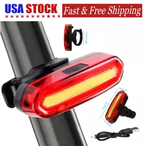 LED Bike Tail Light Rechargeable USB Bicycle Rear Cycling Warning Light 6 Modes - Picture 1 of 16