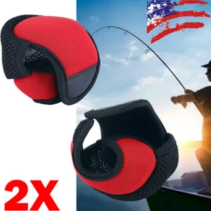 2X Fishing Reel Bag Protective Cover Baitcasting Trolling Pouch Protectors USA - Picture 1 of 12