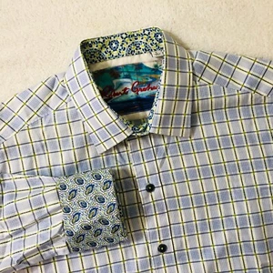 Robert Graham Herren mehrfarbig kariert Knopfleiste Hemd Flip Manschette Größe Large - Bild 1 von 5