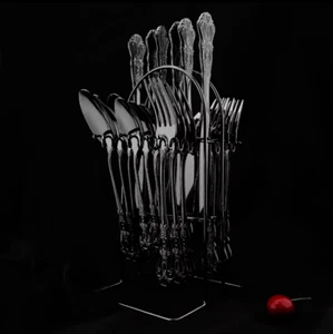 Luxus Antik Gothic Besteck mit Ständer (schwarz) Killstar Death Corp Goth Emo 6 - Bild 1 von 13