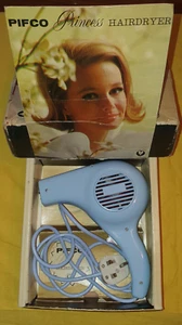 Vintage Pifco Princess Haartrockner 1060 pastellblau verpackt sehr guter Zustand - Bild 1 von 6