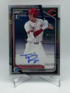 2024 Bowman Draft Tyson Lewis Chrome Prospect REFRACTOR Auto 398/499 #CPA-TL - Bild 1 von 2