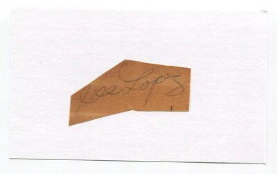 Hector Lopez Signed Cut Index Card Autographed Baseball World Series NY Yankees - Image 1 of 2