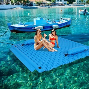 72" Inflatable Water Mat for Lake Floating Pad Large Pool Lounge w/ Head Pillows - Picture 1 of 7