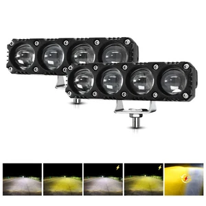 2PCS 5 Inch DC 9-80V 200W 4 Lens 5 Modes Led Light Bar 20000LM Superbright Spot - Picture 1 of 11