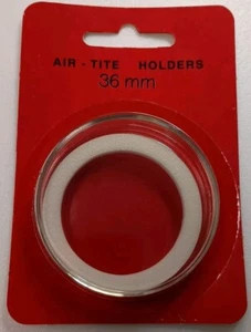 GENUINE 36mm WHITE RING AIR-TITE CAPSULE (HOLDER) FOR COIN, AIRTITE - NEW RETAIL - Picture 1 of 2