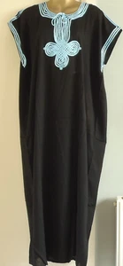 DAMEN TRADITIONELLER DJELLABA/MANTEL/KAFTAN ~ SCHWARZ ~ 52" BREIT x 52" LANG - Bild 1 von 2