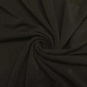 ITY Black Fabric Polyester Knit Jersey 2 way Spandex Stretch 60" by the yard - Picture 1 of 1
