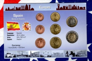 Littleton World Coin Set Spain UNC 1,2 Euro 20,10,5,2,1 Cents 2012 50 cents 2010 - Picture 1 of 2