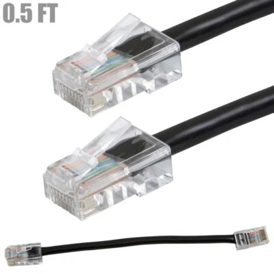 0.5FT Cat5e Ethernet Network LAN Router Internet Patch Cable Cord RJ45 Black - Image 1 of 3