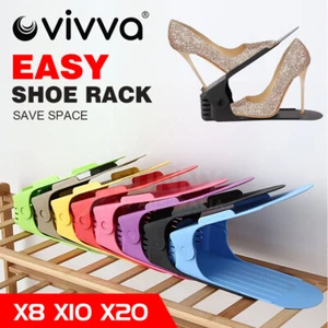 8/10/20X Easy Shoe Rack Display Case Adjustable Slots Organizer Holder Storage - Picture 1 of 19