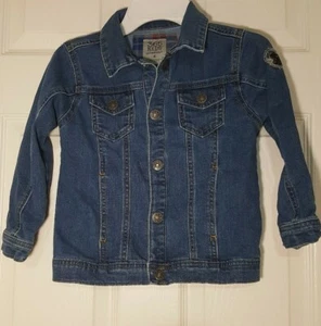 365 kids denim jacket pockets let's roar patch blue sz 4 - Picture 1 of 4