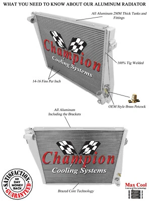 Radiador WR Champion 2 filas para BMW 2800CS L6 1968-1971 Foto 1 de 4
