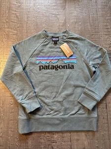 Patagonia lightweight crew sweatshirt organic cotton P –6 logo Shadow Blue Sz S - Picture 1 of 10