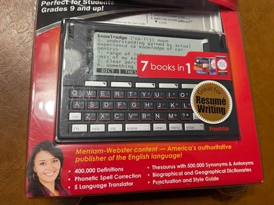 Franklin Merriam-Webster Electronic Advanced Dictionary & Thesaurus MWD-1500 - Image 1 of 3