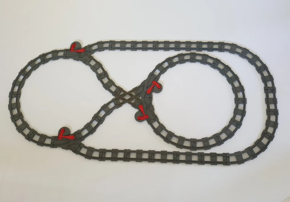 Lego® train Duplo chemin de fer voie ferrée ENSEMBLE 3 DROITE COURBE Couleur: GR - Photo 1/1