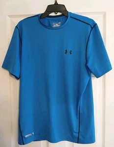 UNDER ARMOUR Herren L Heat Gear Loose Fit Kurzarm T-Shirt Oberteil Blau - Bild 1 von 8