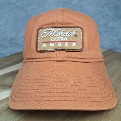 Michelob Ultra Ámbar Sombrero Gorra Correa Trasera Marrón El Juego Alcohol Cerveza Fiesta Hombres Foto 1 de 4