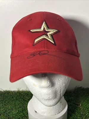 Houston Astros MLB Hat Cap Red Gold Star Men's Adjustable Signed By Brad Ausmus - Image 1 of 4