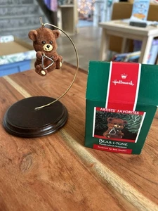 Bear-i-Tone 1989 Hallmark Keepsake Ornament QX4542 Flocado Peluche Música Triángulo - Imagen 1 de 2