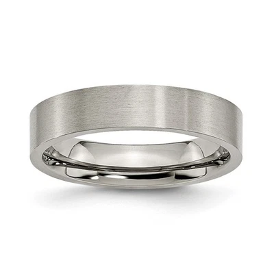 Titanium Brushed 5mm Flat Band Ring Size 8 for Men's 2.76gm - Image 1 of 4