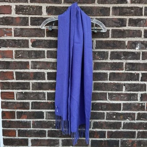 Enzo Mantovani Wool Cashmere Purple Scarf Fringe - Picture 1 of 4