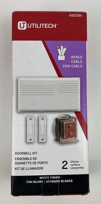 Kit de timbre con cable Utilitech acabado blanco 2 opciones de timbre botones iluminados Foto 1 de 4