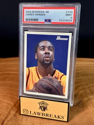 2009 BOWMAN '48 1948 WHITE BORDER RC /2009 - ROOKIE JAMES HARDEN - PSA MINT 9 - Image 1 of 2