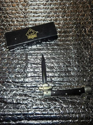 彪马刀 Medici 小号玫瑰木手柄小型折叠锁后口袋刀 — 第 1/4 张图片