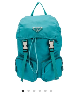 Mochila Prada vintage turquesa de náilon - Imagem 1 de 4