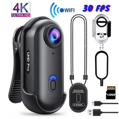 WIFI Action Kamera Cam 128G 4K 30 fps 30M Wasserdicht 120°-Foto Weitwinkel~ - Bild 1 von 4