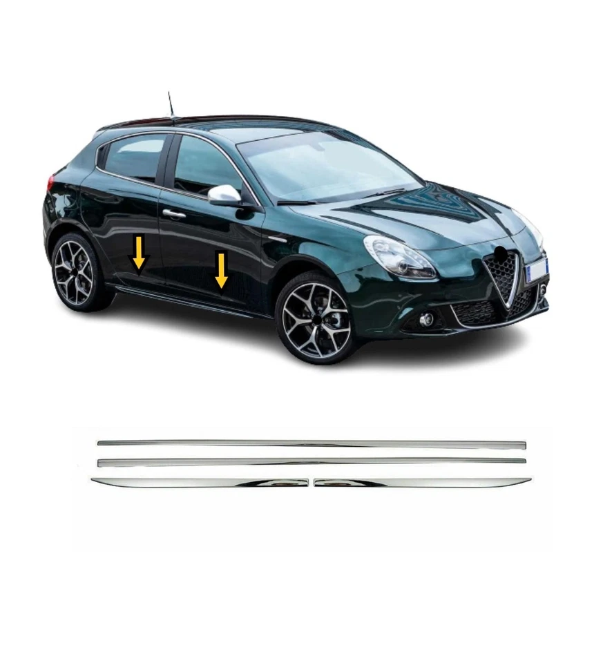 Side Door Streamer Chrome Cover Trim For Alfa Romeo Giulietta 2012-2020 4 PCS - Image 1 of 2