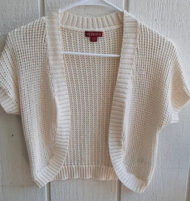 Merona Mujer Crema Chal Ligero Cárdigan Suéter Talla Pequeña Recortado Usado Foto 1 de 4