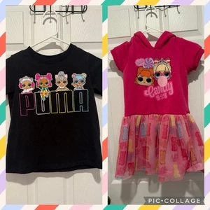 LOL Bundle Girl’s Dress Size Small (6/6X) & Puma Shirt Size Small (7) - Picture 1 of 8