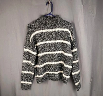 Lumiére Sweater Womens Size M Knit Striped Black White - Image 1 of 4