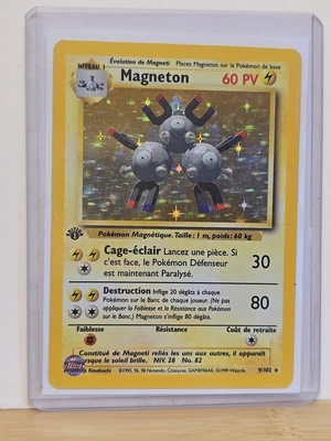 Pokemon MAGNETON 1999 Base Set FRENCH 1st Edition Holo Rare 9/102 - MP - Image 1 of 4