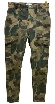 Женские штаны Hollister 3 зеленые камуфляжные с высокой талией суперобтягивающие - Изображение 1 из 4